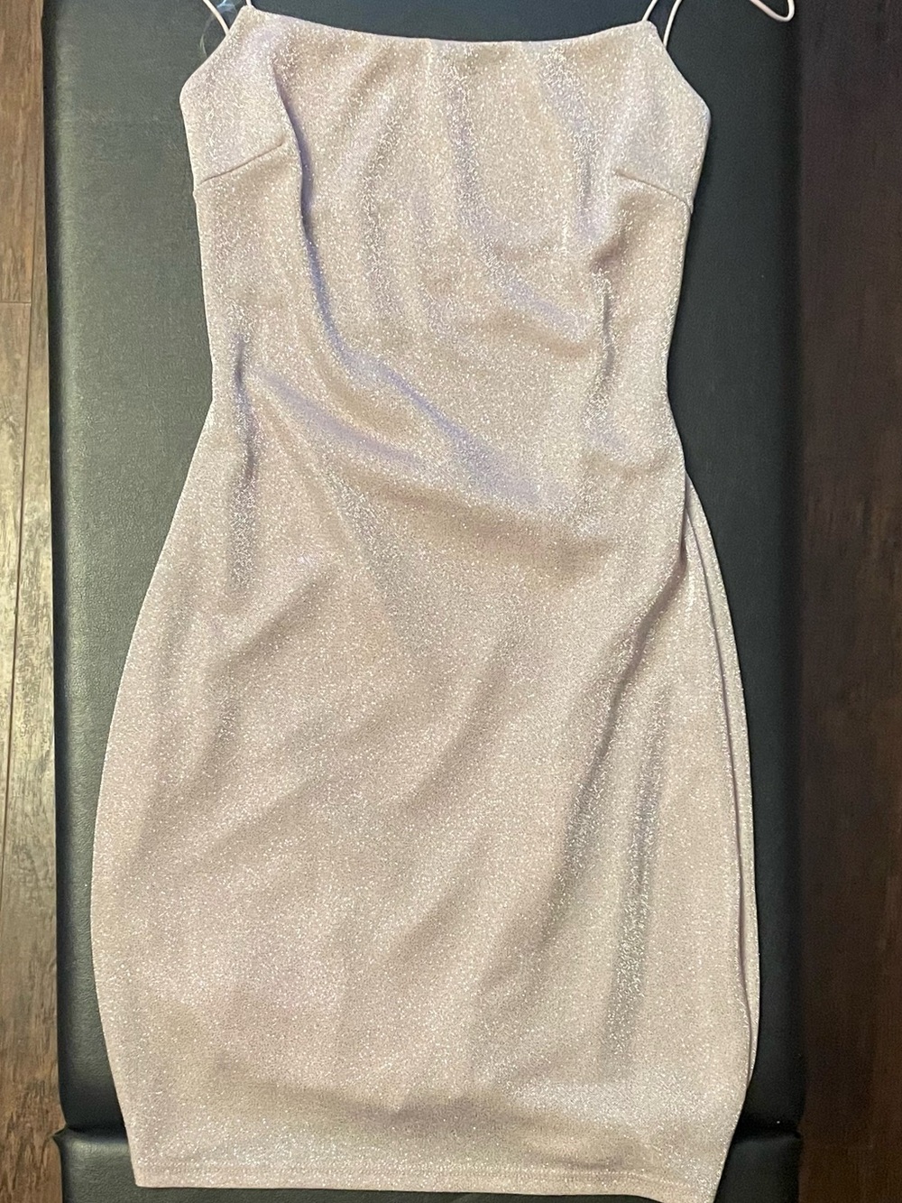 Windsor Lavender Glitter Mini Dress Open Back Spaghetti Strap Medium NWT
